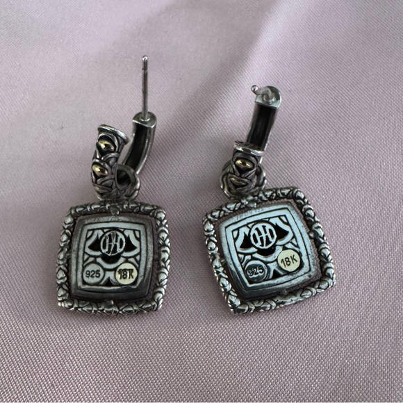 John Hardy Two-Tone Naga Square Hoop Earrings - Rare Find - Picture 4 of 5